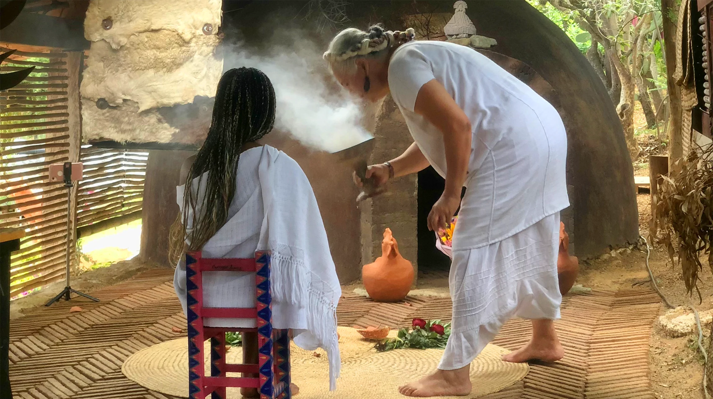 Ines cleansing at Rancho Media Luna