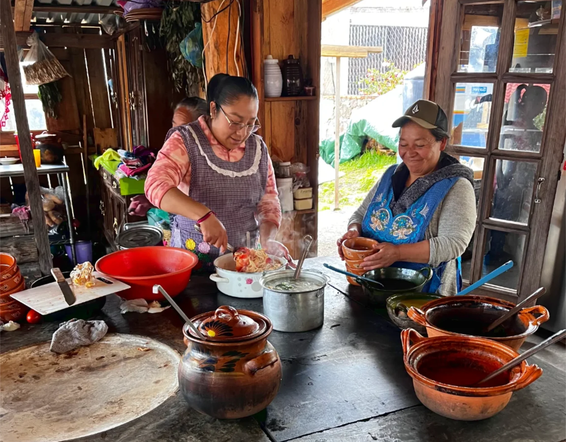 In the traditional kitchen of Marta Contreras Luna in San Antonio Cuajimoloyas